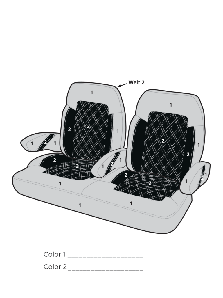 Double Diamond High-Back Sportster Custom Golf Cart Seat